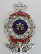 A boxed Royal Automobile Club Centenary Motor Sport member badge (1897-1997) produced 1997, chrome