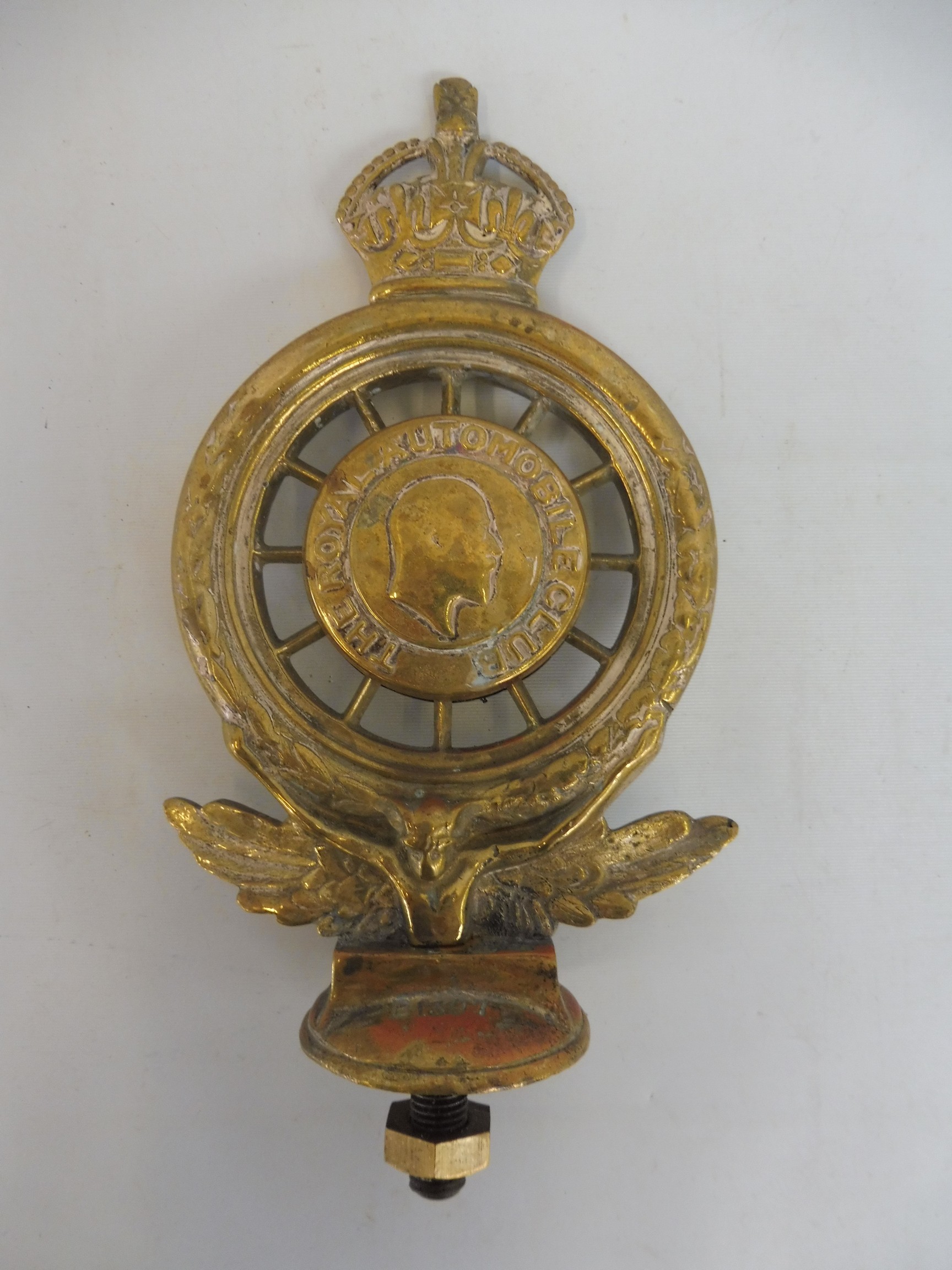 A Royal Automobile Club full member badge Type 3B solid version, polished brass with enamel union - Image 3 of 3