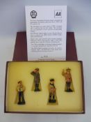 A cased set of limited edition die-cast models depicting four historical AA patrolmen from 1905 to