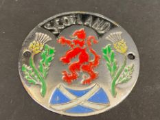 A Scotland chrome plated circular badge, 2 3/4