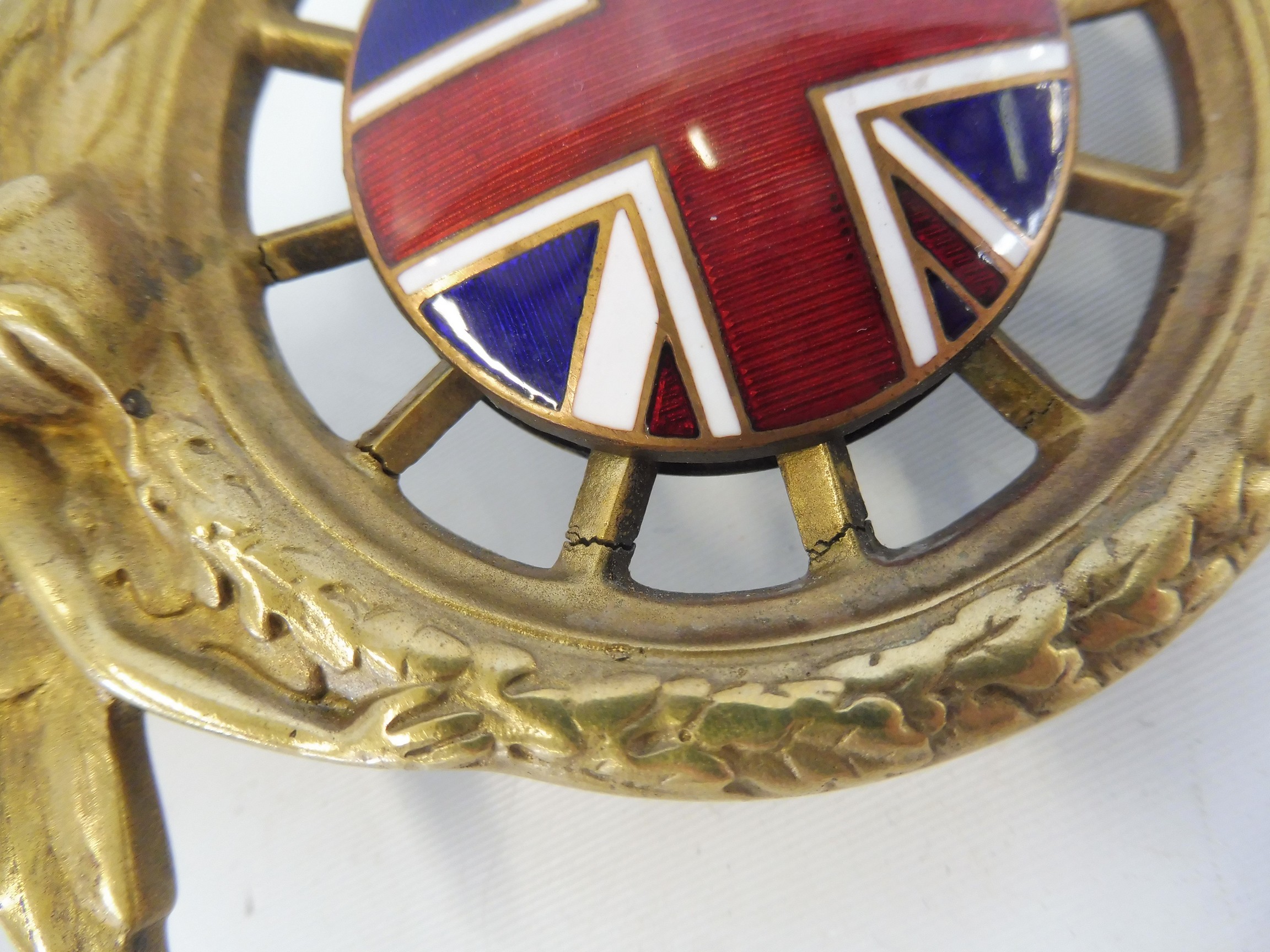 A Royal Automobile Club full member badge, polished brass with excellent enamel union jack centre, - Image 2 of 3