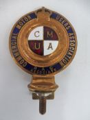 A Commercial Motor Users Association R.A.C. Associate car badge, by repute early hollow type,