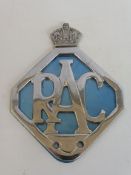 An RAC first version lozenge shaped badge.