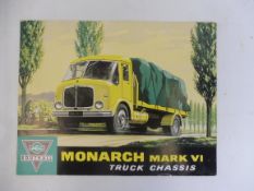 An A.E.C. Monarch Mark VI Truck Chassis sales brochure, 1958, excellent condition.
