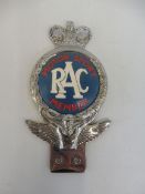 An RAC Motor Sport Member car badge, type 2A, 1955 - early 1960s, badge bar type, chrome plated