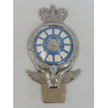 A rare Royal Automobile Club 1953 prototype badge, illustrated on page 87 of 'British Car Badges'.