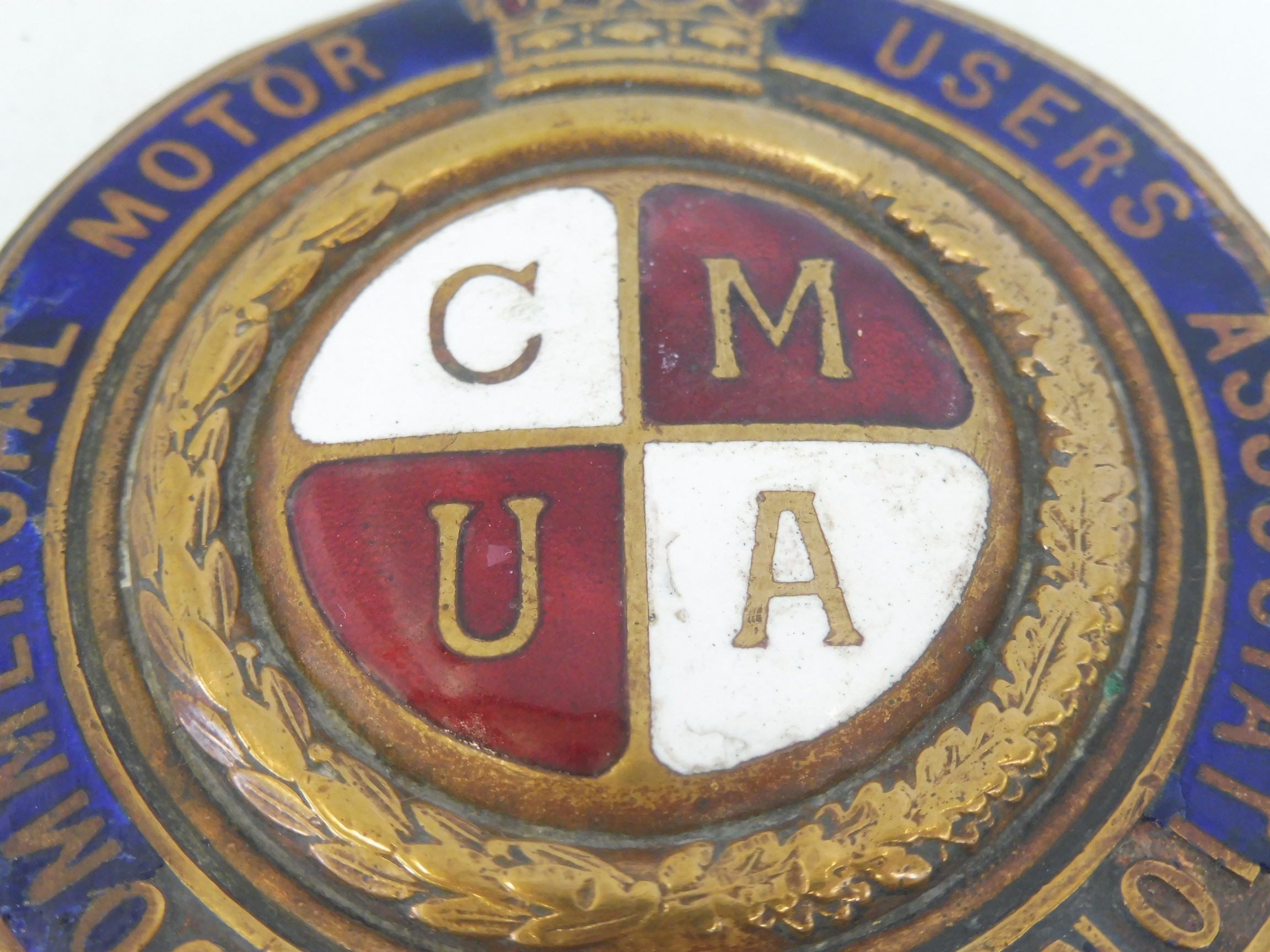 A Commercial Motor Users Association R.A.C. Associate brass and enamel car badge, no. 13625, some - Image 2 of 8