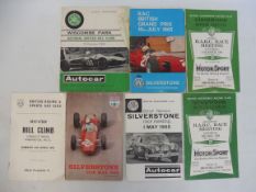 A selection of Silverstone programmes, grand prix 1965, race meetings 1960s, various Goodwood,