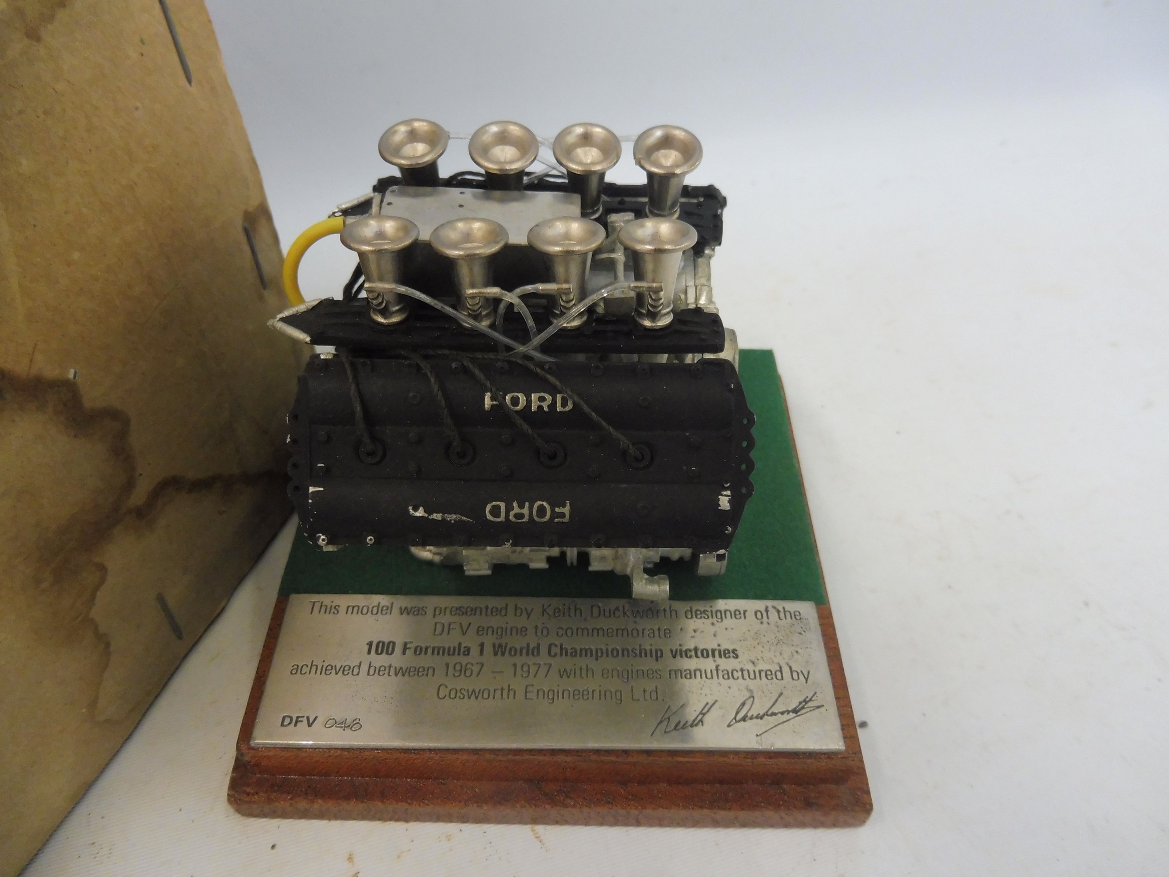 A Keith Duckworth (designer of DFV Ford Cosworth engine) limited edition scale model of a Ford