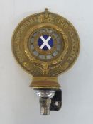 A Scottish Automobile Club RAC Associate brass car badge, with enamel centre, type 1A, produced