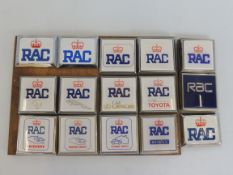 A collection of 15 Royal Automobile Club Associate badges 1973-1997 including several marque related
