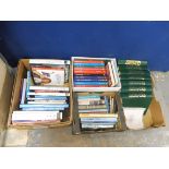 Four large boxes of assorted books on aviation, tractors and cars including various Haynes