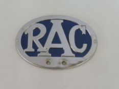 An RAC Private Goods Vehicle Section type 2 oval two piece chrome plated brass and aluminium