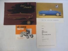 A Lea Francis sales folder containing a Leaf-Lynx Roadster, a Uni-Horse Lea Francis Tractor etc.
