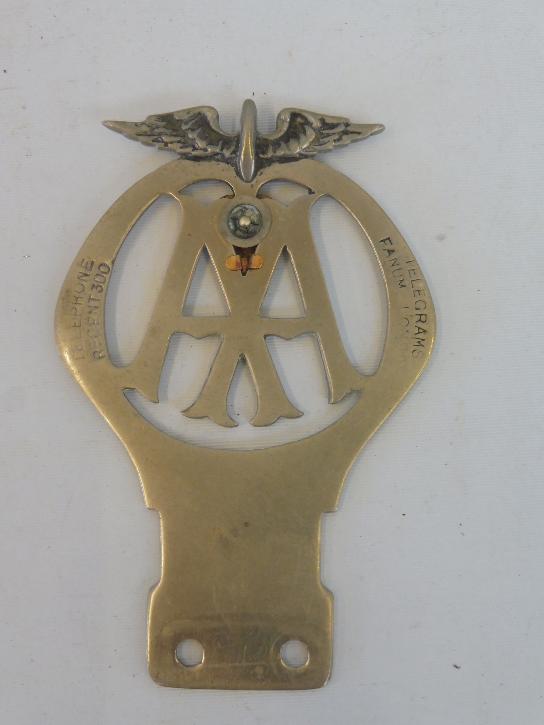 An AA Motorcycle - Cycle Car type 1B badge with red enamel heart shaped token (membership renewal) - Image 3 of 3