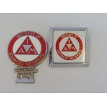 An Institute of Advanced Motorists type 1 car badge, bearing the name Peter Shawe no. 44451,