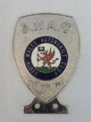A South Wales Automobile Club (S.W.A.C.) chrome plated car badge with good enamel centre.