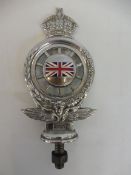 A Royal Automobile Club full member badge type 8B chrome plated, with oblong enamel union jack