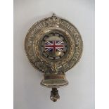 A Royal Automobile Club Associate car badge Type 1A-B with oblong enamel union jack centre, circa