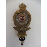 A small Royal Automobile Club full member badge, polished brass with oblong union jack enamel