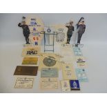 A selection of RAC related ephemera and merchandise including die-cut bookmarks, membership cards, a