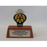 A small AA Jersey badge, presented to mark the 40th Anniversary of the AA in Jersey.