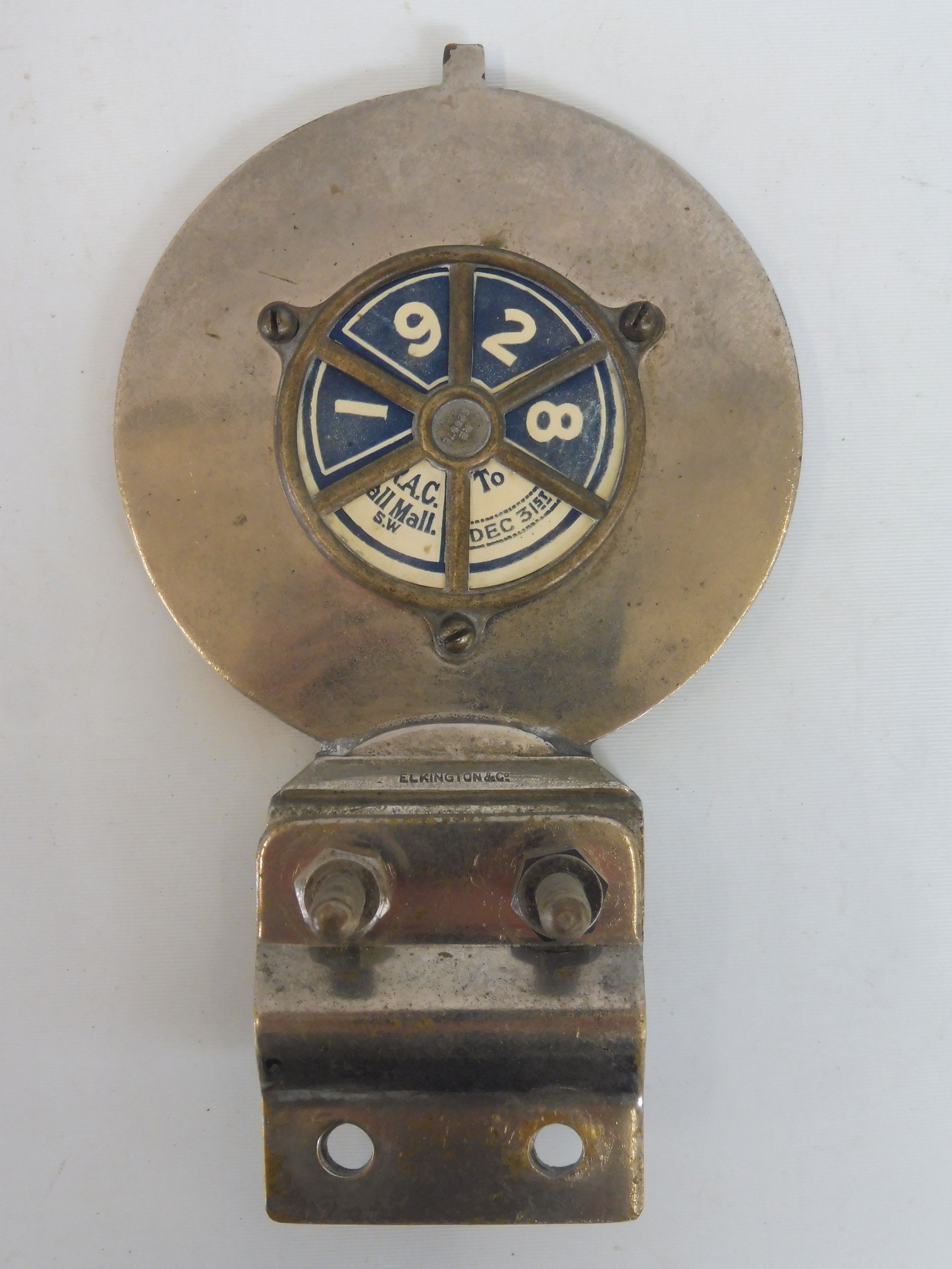 A Royal Automobile Club Associate car badge, nickel plated on brass with rare Jersey enamel union - Image 3 of 3