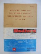 A 1966 Bedford brochure, French edition, plus a second brochure for Bodywork Parts List for