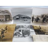 A selection of large scale photographic prints of motor cars, an original photograph of a Jaguar