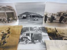 A selection of large scale photographic prints of motor cars, an original photograph of a Jaguar