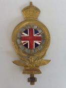 A Royal Automobile Club full member badge, solid crown version type 6, plain brass with good