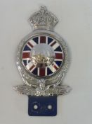 A rare Royal Automobile Club 1953 prototype badge, illustrated on page 87 of 'British Car Badges'.