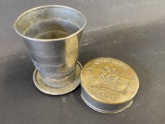 A 'Cyclists Cup' concertina travelling beaker.