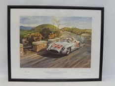 A framed and glazed Michael Turner limited edition print titled '1955 Mille Miglia', signed by
