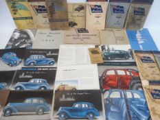 A collection of ephemera relating to the Flying Standard including sales brochures for 1937 and