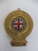 A Royal Automobile Club Associate car badge, dashboard fitting type, with correct union flag