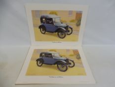 Ten limited edition prints depicting the pramhood Austin 7 titled 'The Motor for the Millions',