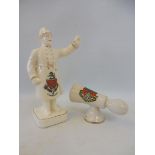 An Arcadian porcelain policeman for Eastbourne and a porcelain car horn stamped Windsor, by