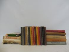 A selection of Racing Car Review books from the late 1940s and 1950s, by Grenville, plus various