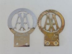 An AA Stenson Cooke sales award badge, named B. Roulland 1986, plus a small version AA Stenson Cooke