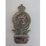 A small RAC full member badge, dashboard fitting, type 4, member no. C3639, marked Elkington & Co,
