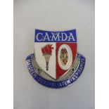 A CAMDA enamel and chrome plated car badge, type 1, 1950s-1960s.