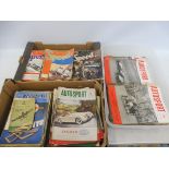 Three boxes of early magazines: Speed (approx. 20 issues from the 1930s), The Aeroplane circa