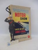 A Motor Show 1960 official catalogue programme at Earls Court London with an RAC bookmark inside.