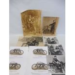 A small group of large scale photographs of early motorcycles, later produced examples.