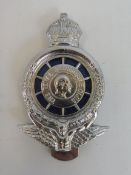 A small version Royal Automobile Club chromed badge, radiator fixing version.