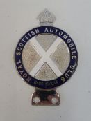 A Royal Scottish Automobile Club chrome plated and enamel badge type 5 bearing the legend 'Gang