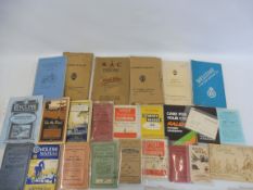 A collection of early cycling related ephemera and booklets including early maps, touring guides