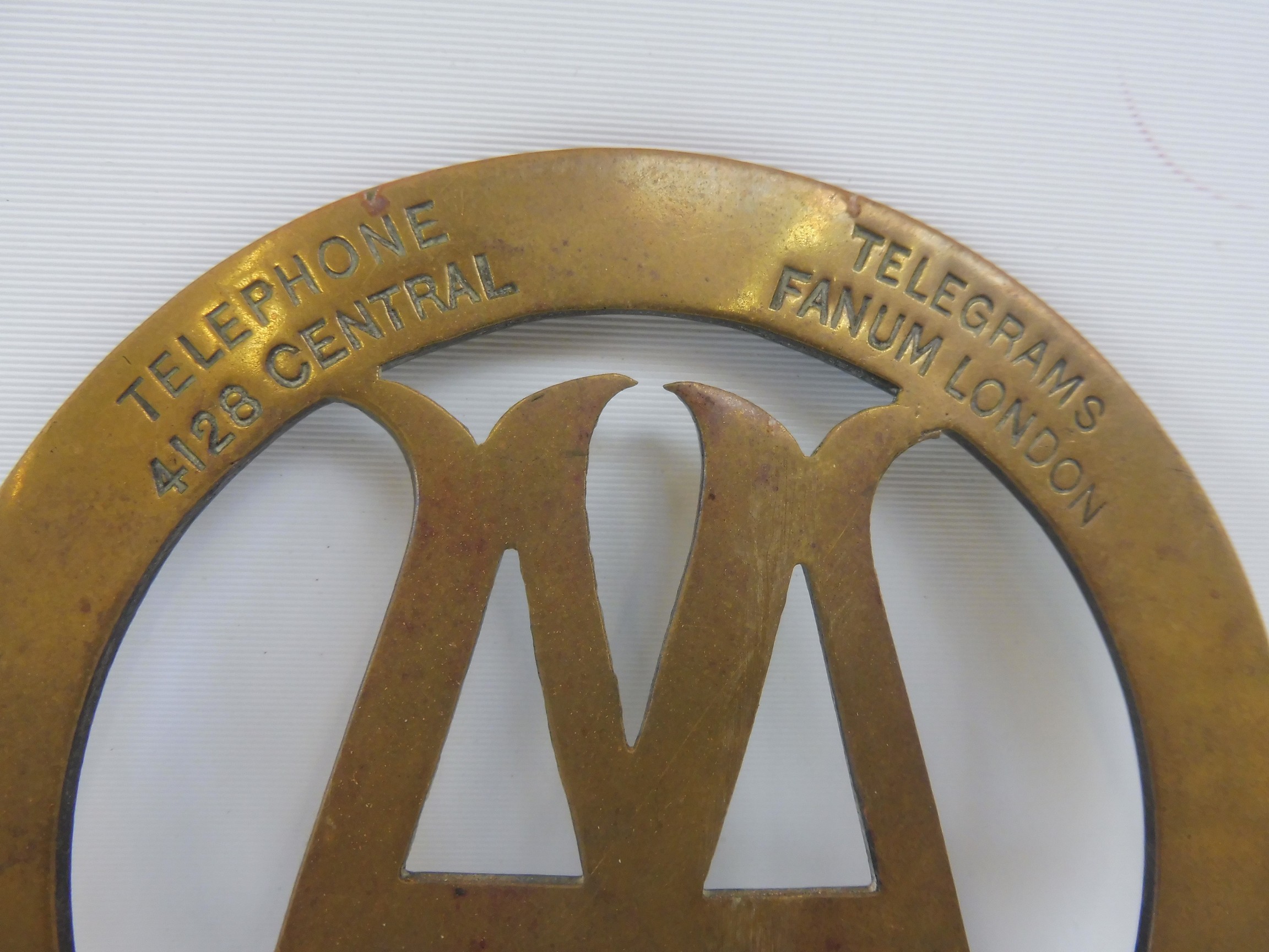 An AA Stenson Cooke type 3 brass car badge, designed to fit the dashboard of certain car marques, - Image 3 of 3