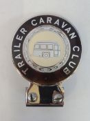 A Trailer Caravan Club chrome plated and enamel badge.